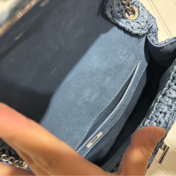 Sandro Light Blue Woven Shoulder Bag with Chain Strap main image 6